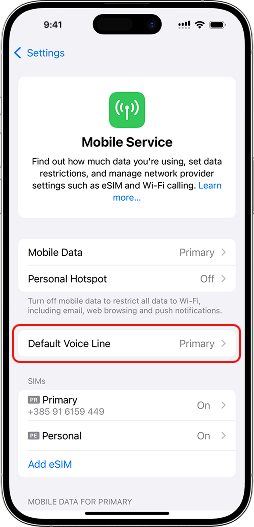 You can change your default SIM for calls and messages anytime in your settings.