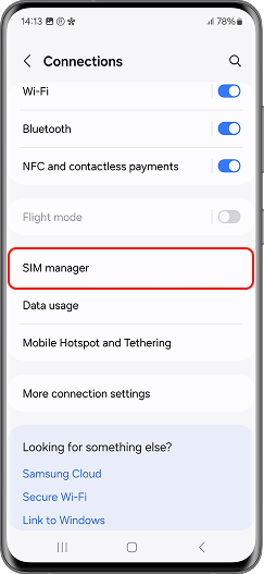 Tap SIM manager.