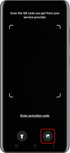 Choose the QR code from your photo gallery or scan it from the email on another device.