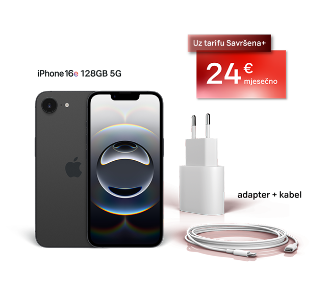 iPhone 16e, kabel+adapter